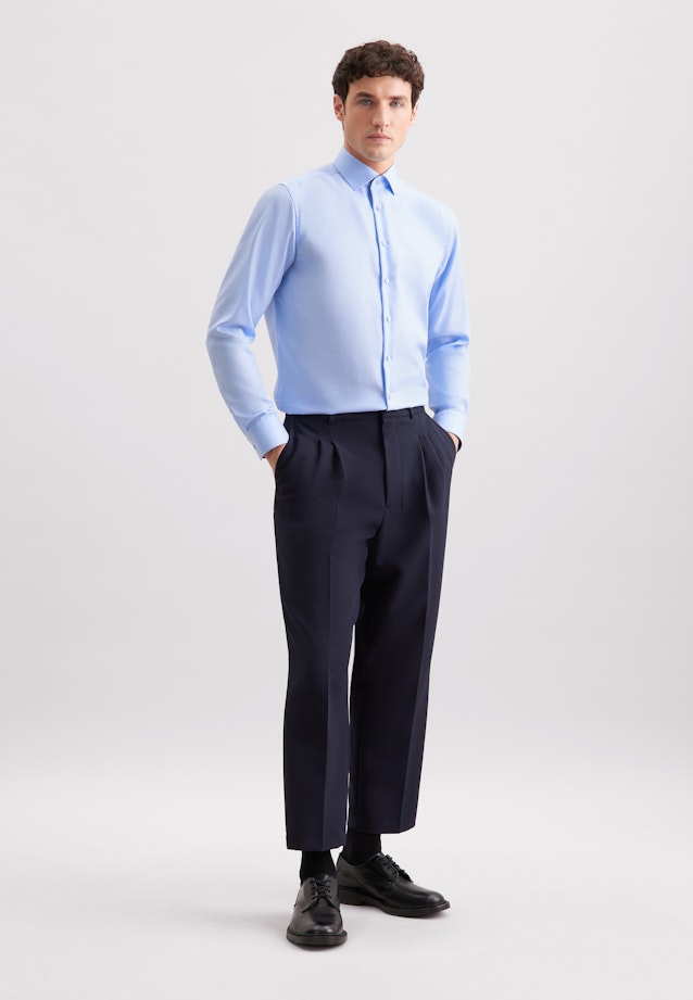 Regular Business shirt Uni in Mittelblau |  Seidensticker Onlineshop