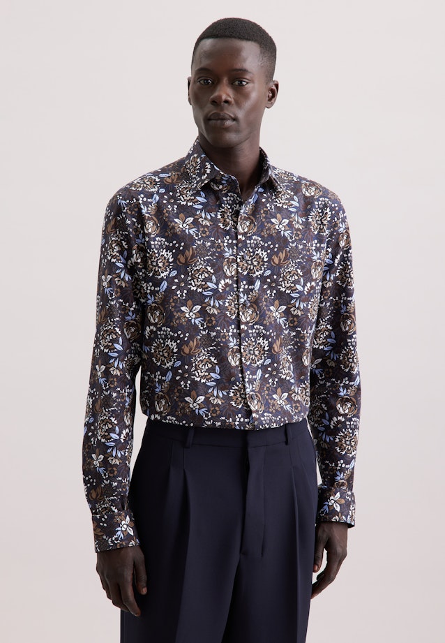 Comfort Business shirt Floral in Braun |  Seidensticker Onlineshop