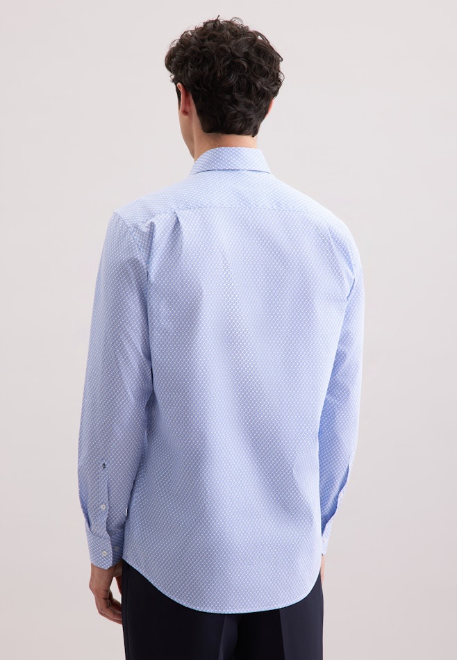 Regular Performance-Hemd Druck in Mittelblau | Seidensticker Onlineshop
