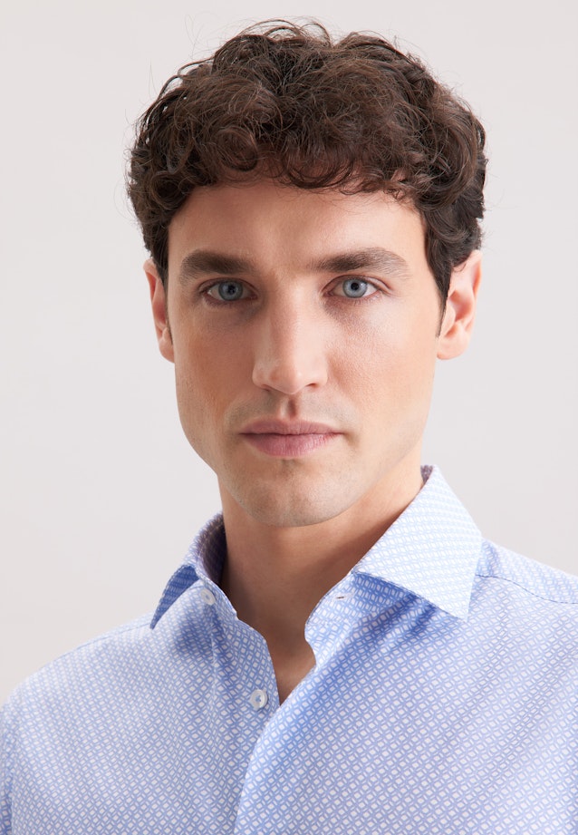 Regular Chemise Performance Imprimé in Bleu Moyen |  Seidensticker Onlineshop