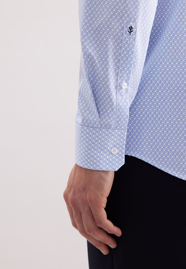 Regular Chemise Performance Imprimé in Bleu Moyen |  Seidensticker Onlineshop