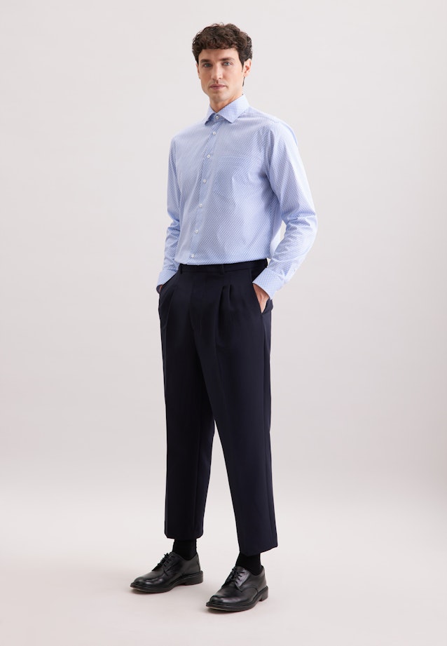 Regular Chemise Performance Imprimé in Bleu Moyen |  Seidensticker Onlineshop