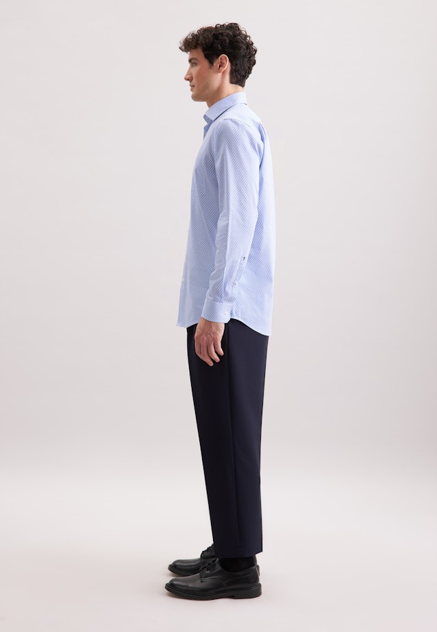 Regular Chemise Performance Imprimé in Bleu Moyen |  Seidensticker Onlineshop