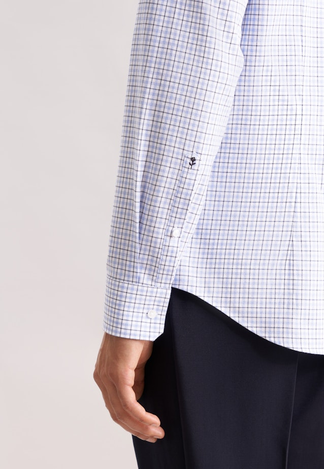 Shaped Chemise en flanelle carreaux in Bleu Moyen |  Seidensticker Onlineshop