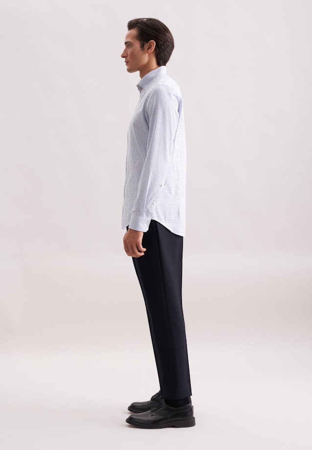 Shaped Chemise en flanelle carreaux in Bleu Moyen |  Seidensticker Onlineshop