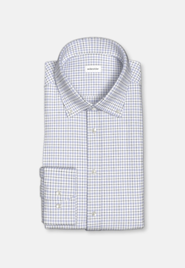 Shaped Chemise en flanelle carreaux in Bleu Moyen |  Seidensticker Onlineshop