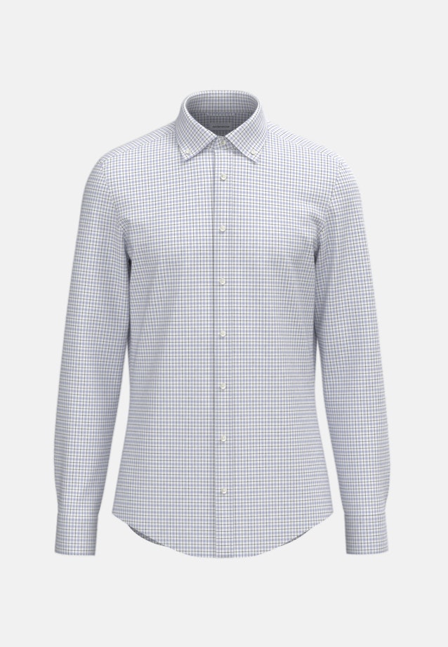 Shaped Chemise en flanelle carreaux in Bleu Moyen |  Seidensticker Onlineshop