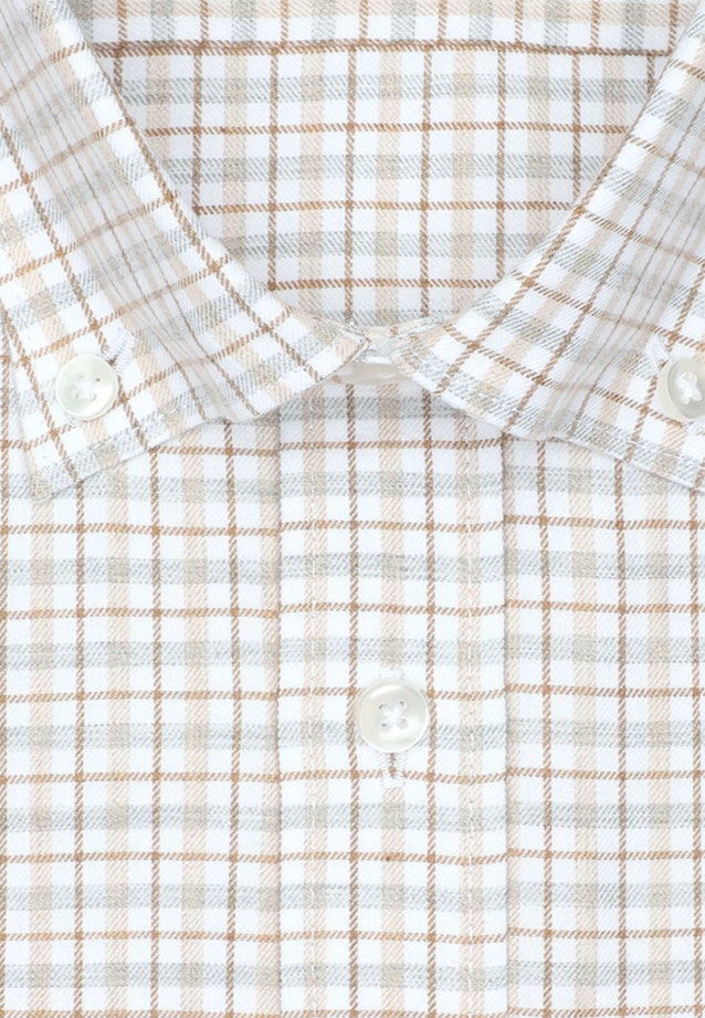 Shaped Flannel shirt Check in Beige |  Seidensticker Onlineshop