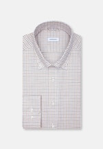 Shaped Flanellhemd Karo in Beige |  Seidensticker Onlineshop