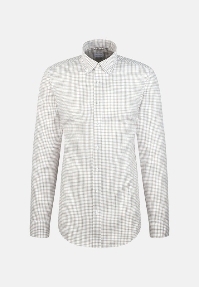 Shaped Flannel shirt Check in Beige |  Seidensticker Onlineshop