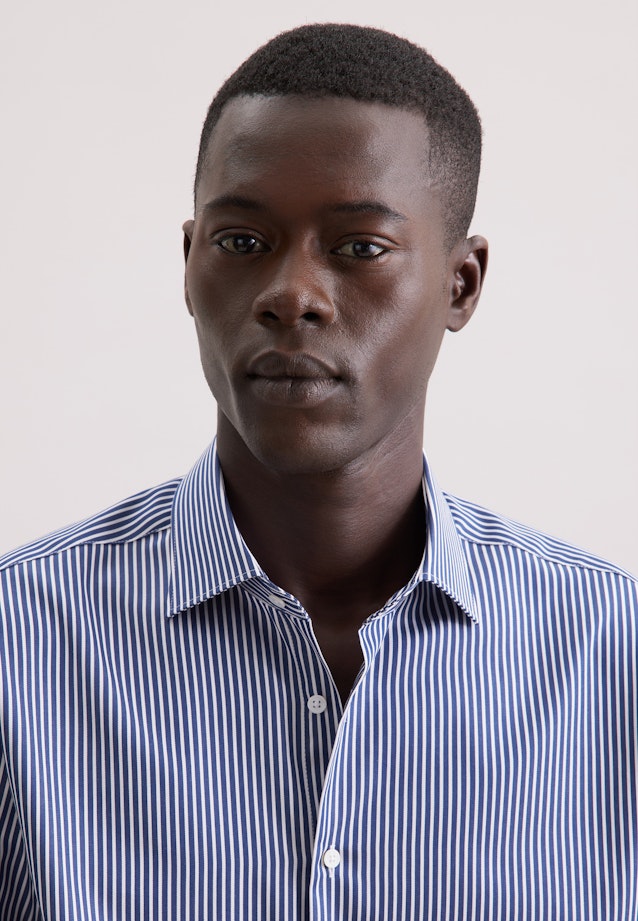 Regular Business Hemd Gestreift in Dunkelblau |  Seidensticker Onlineshop