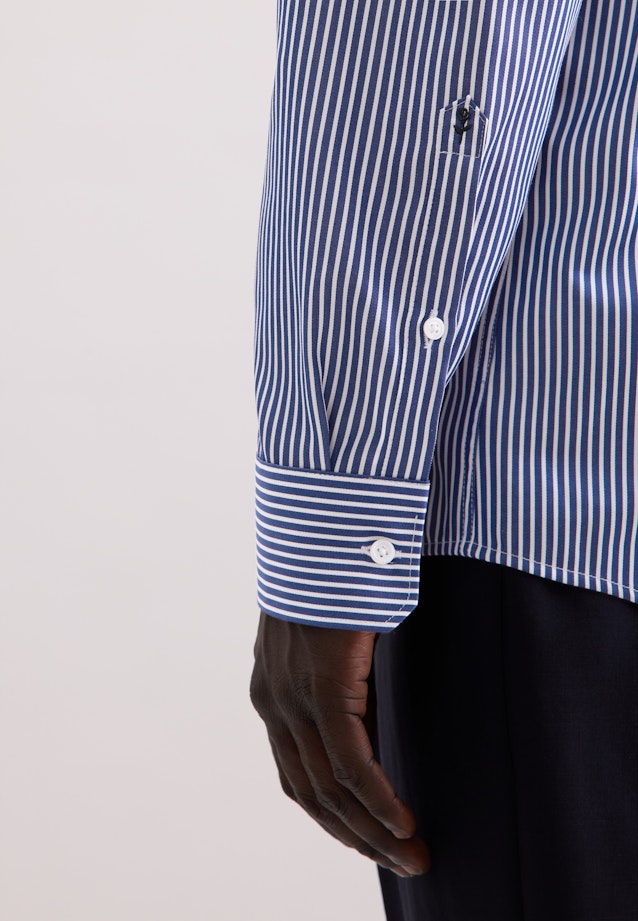 Regular Business Hemd Gestreift in Dunkelblau |  Seidensticker Onlineshop