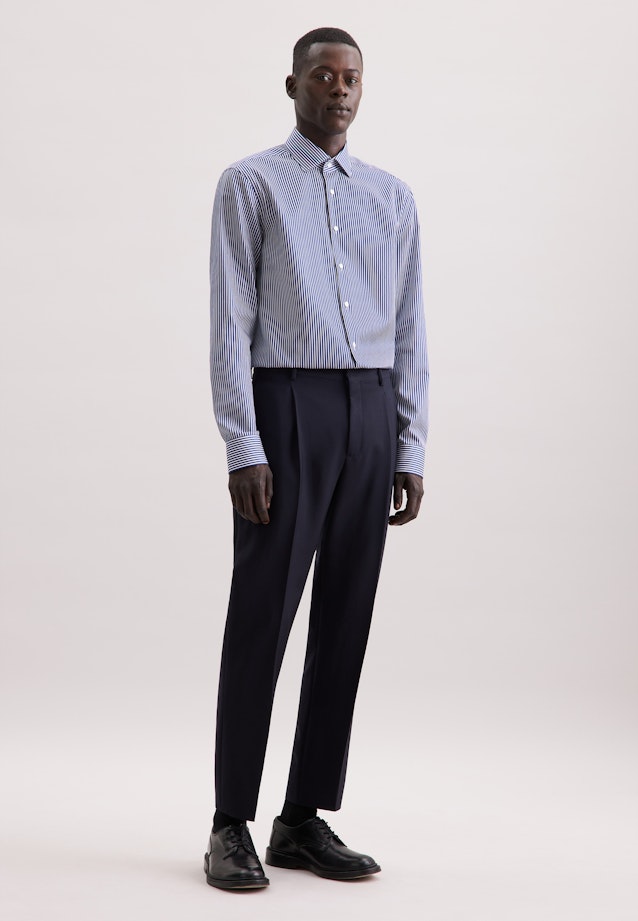 Regular Business Hemd Gestreift in Dunkelblau |  Seidensticker Onlineshop