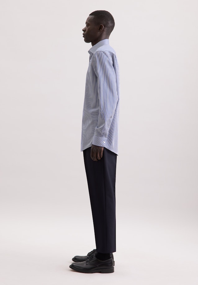 Regular Business Hemd Gestreift in Dunkelblau |  Seidensticker Onlineshop