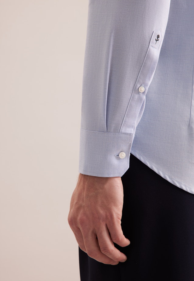 X-Slim Flanellhemd Uni in Mittelblau |  Seidensticker Onlineshop