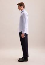 X-Slim Flanellhemd Uni in Mittelblau |  Seidensticker Onlineshop