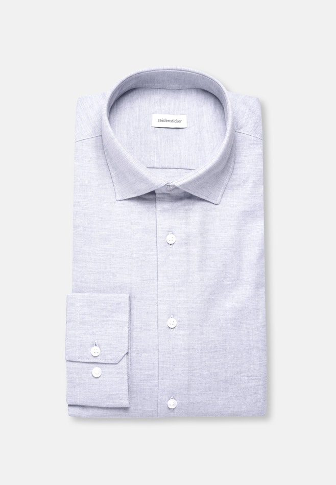 X-Slim Flanellhemd Uni in Mittelblau | Seidensticker Onlineshop