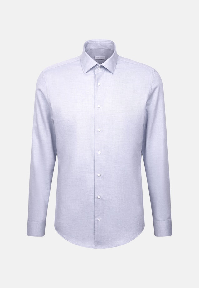 X-Slim Flanellhemd Uni in Mittelblau |  Seidensticker Onlineshop