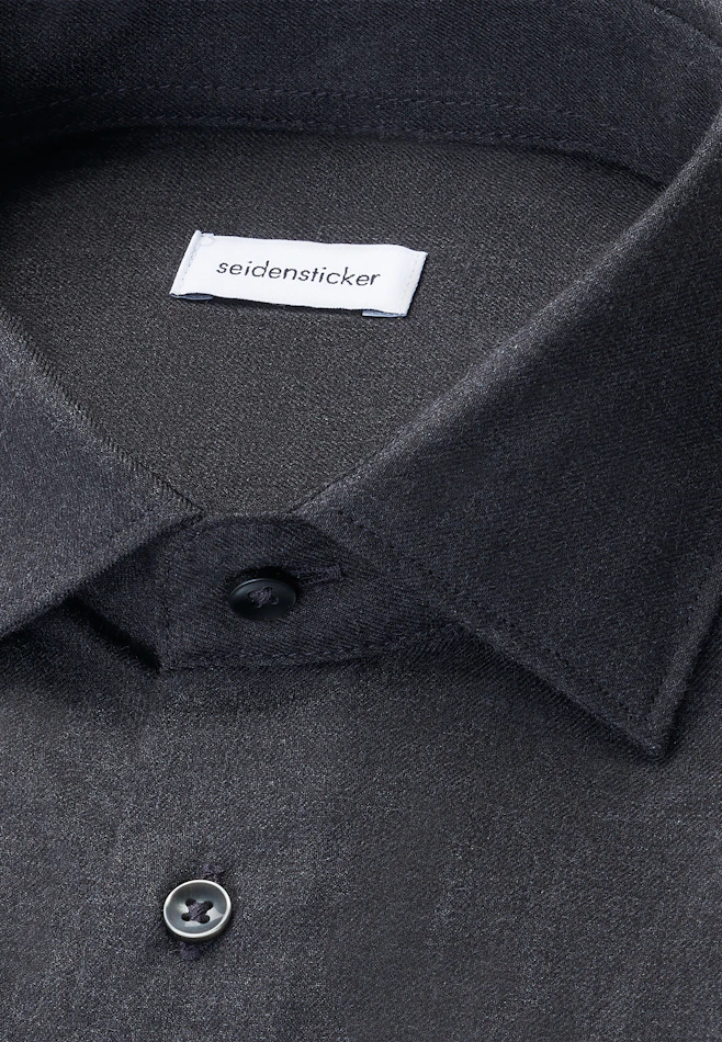 X-Slim Flannel shirt Uni in Grey | Seidensticker online shop