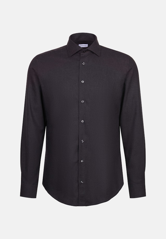 X-Slim Flanellhemd Uni in Grau |  Seidensticker Onlineshop