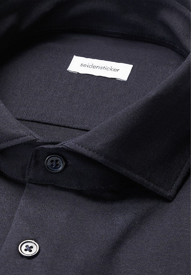 Shaped Jerseyhemd Uni in Dunkelblau |  Seidensticker Onlineshop