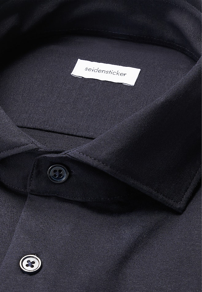 Shaped Chemise en jersey Uni dans Bleu Foncé | Boutique en ligne Seidensticker