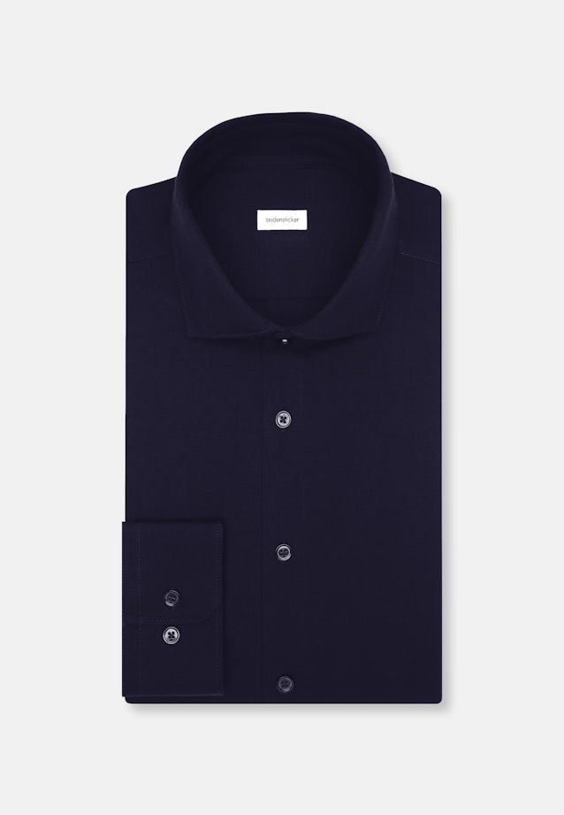 Shaped Chemise en jersey Uni in Bleu Foncé |  Seidensticker Onlineshop