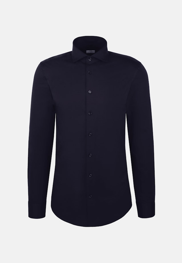 Shaped Chemise en jersey Uni in Bleu Foncé |  Seidensticker Onlineshop