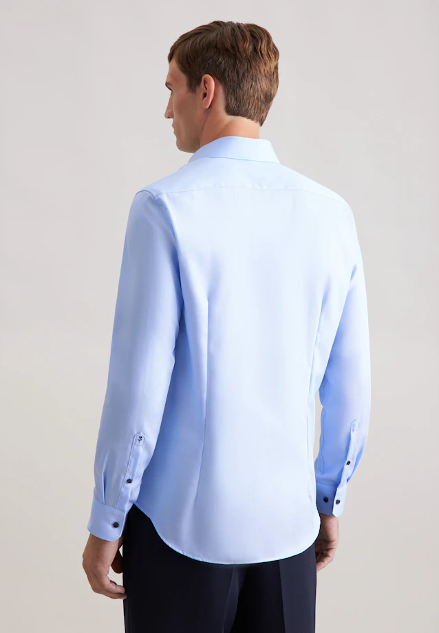 Slim Business shirt Uni in Mittelblau |  Seidensticker Onlineshop