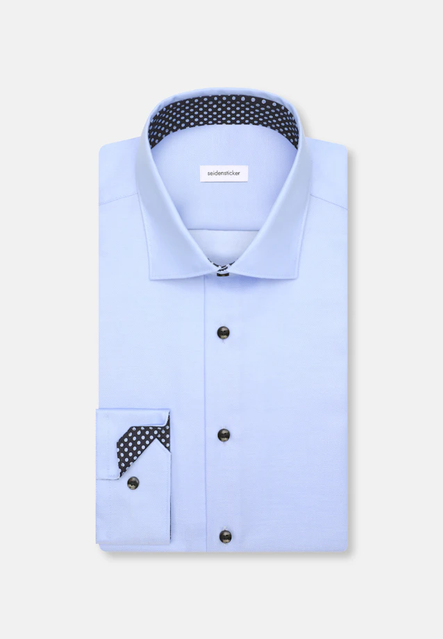 Slim Business shirt Uni in Mittelblau |  Seidensticker Onlineshop
