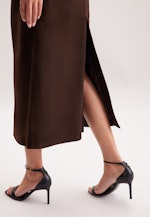 Wildlederrock mit Teilungsnähten in Midi- Länge in Braun |  Seidensticker Onlineshop