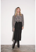 Suede skirt with dividing seams in midi length in Braun |  Seidensticker Onlineshop