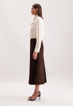 Wildlederrock mit Teilungsnähten in Midi- Länge in Braun |  Seidensticker Onlineshop