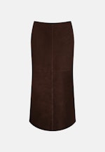 Wildlederrock mit Teilungsnähten in Midi- Länge in Braun |  Seidensticker Onlineshop