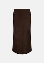Suede skirt with dividing seams in midi length in Braun |  Seidensticker Onlineshop