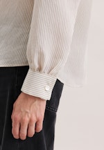 Gestreifte Hemdbluse aus Viskose mit abnehmbarer Schluppe in Weiß |  Seidensticker Onlineshop