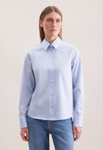 Getreifte Hemdbluse aus Baumwolltwill in Hellblau |  Seidensticker Onlineshop