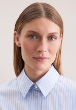 Getreifte Hemdbluse aus Baumwolltwill in Hellblau |  Seidensticker Onlineshop