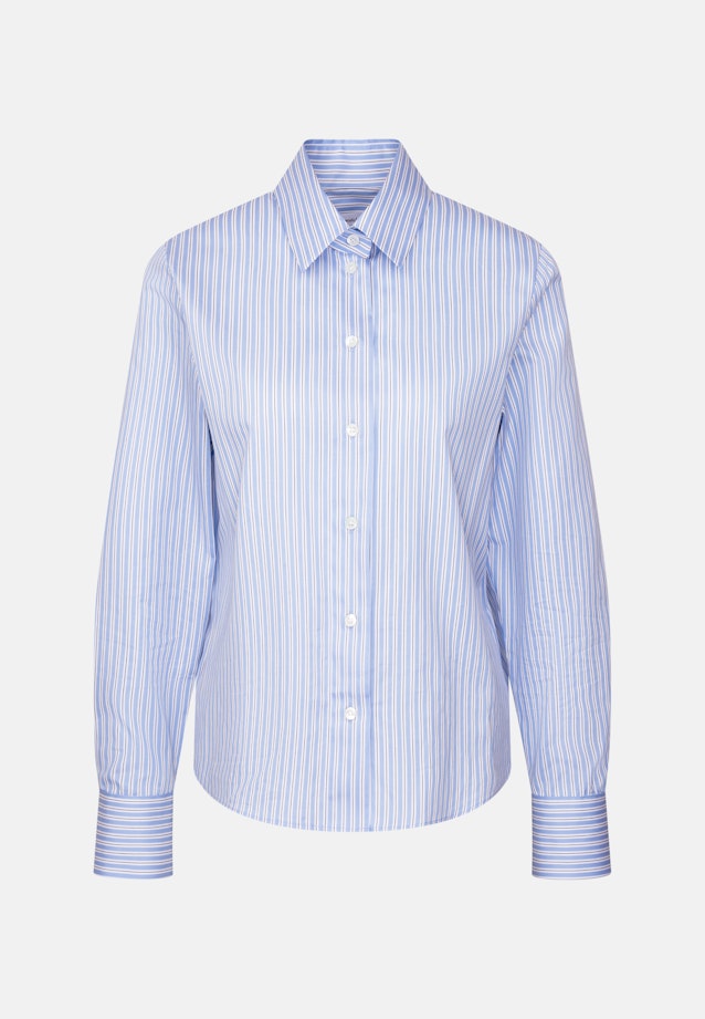 Getreifte Hemdbluse aus Baumwolltwill in Hellblau |  Seidensticker Onlineshop