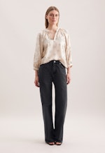 Shirtbluse mit Bandana- Print aus Viskosesatin in Ecru |  Seidensticker Onlineshop