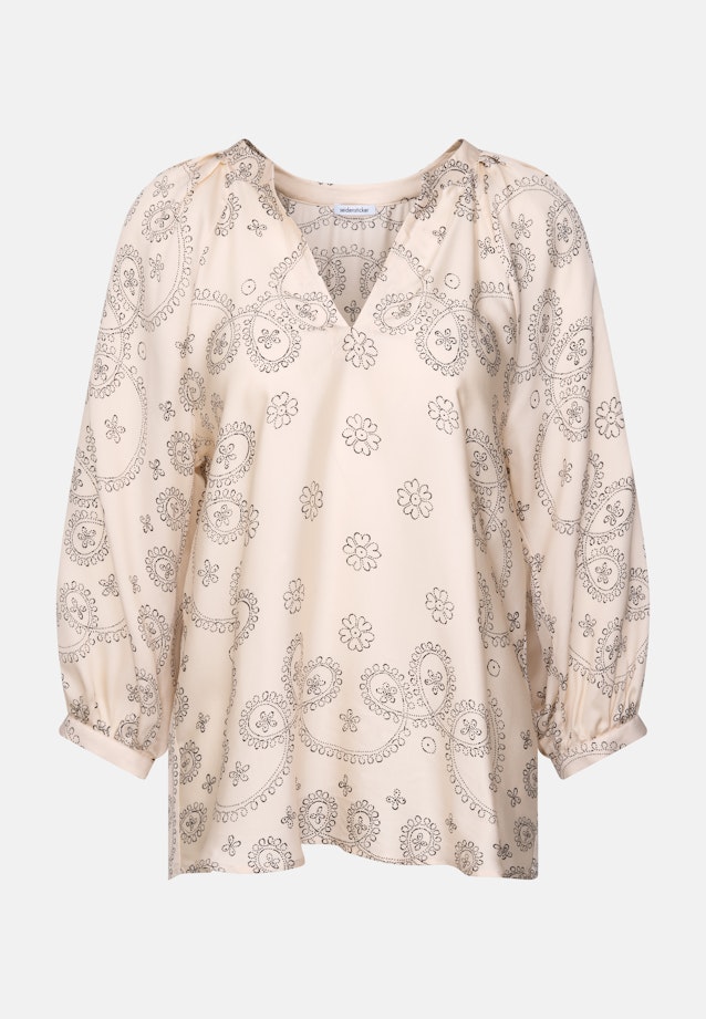 Shirtbluse mit Bandana- Print aus Viskosesatin in Ecru |  Seidensticker Onlineshop