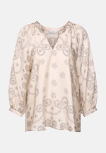 Shirtbluse mit Bandana- Print aus Viskosesatin in Ecru |  Seidensticker Onlineshop