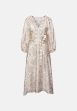 Blusenkleid mit Bandana- Print aus Viskosesatin in Ecru |  Seidensticker Onlineshop