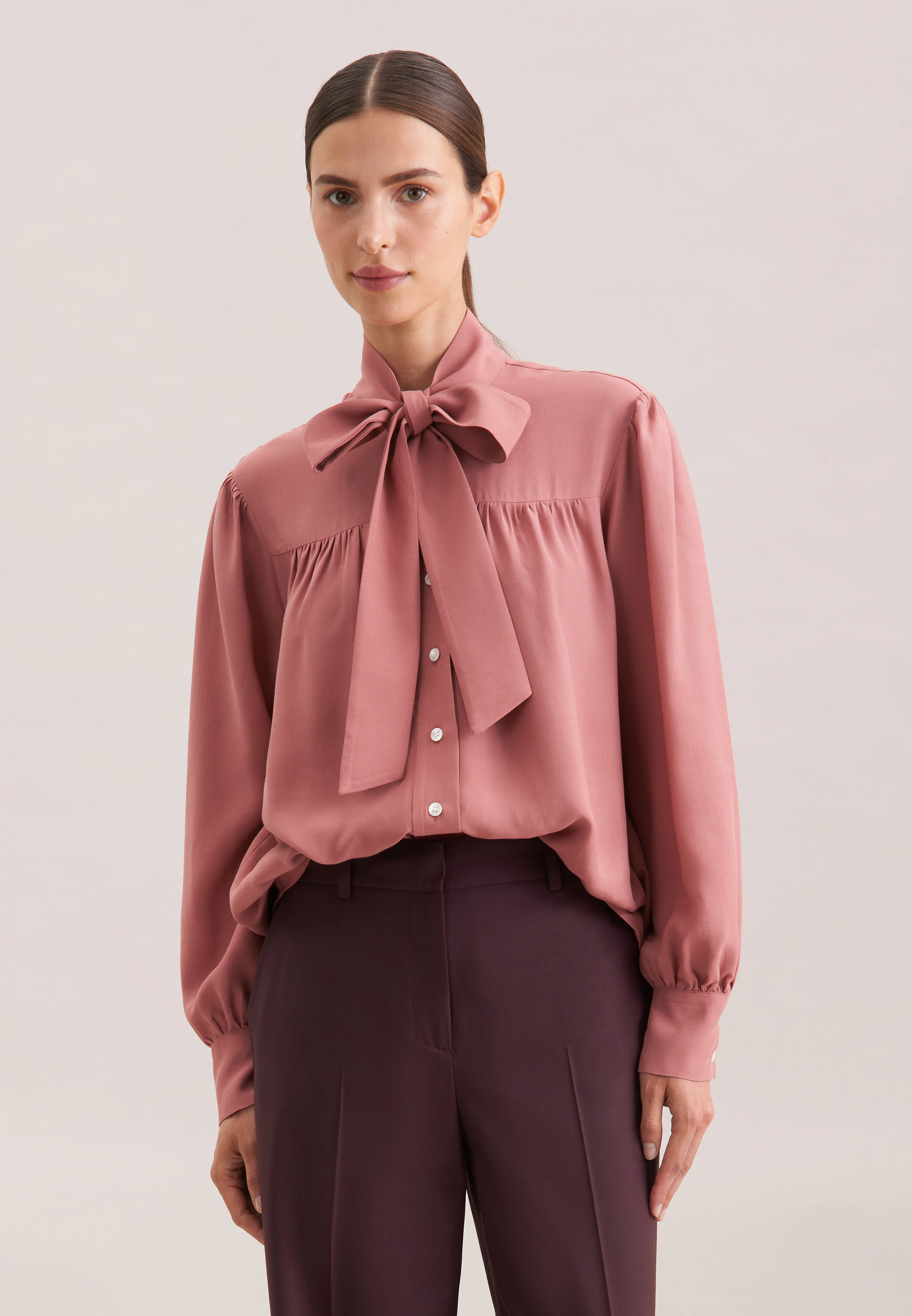 Schluppenbluse aus Viskose Rosa/Pink