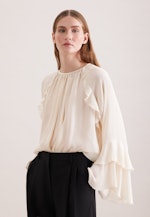 Raglan Blouse with Ruffles in Weiß |  Seidensticker Onlineshop
