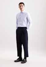 Slim Business Hemd Druck in Mittelblau |  Seidensticker Onlineshop
