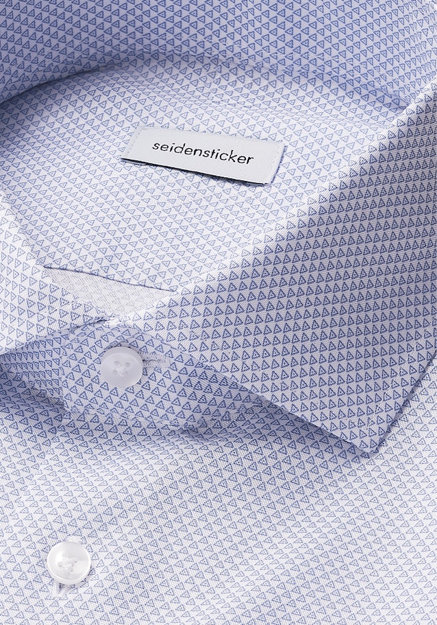Slim Business Hemd Druck in Mittelblau | Seidensticker Onlineshop