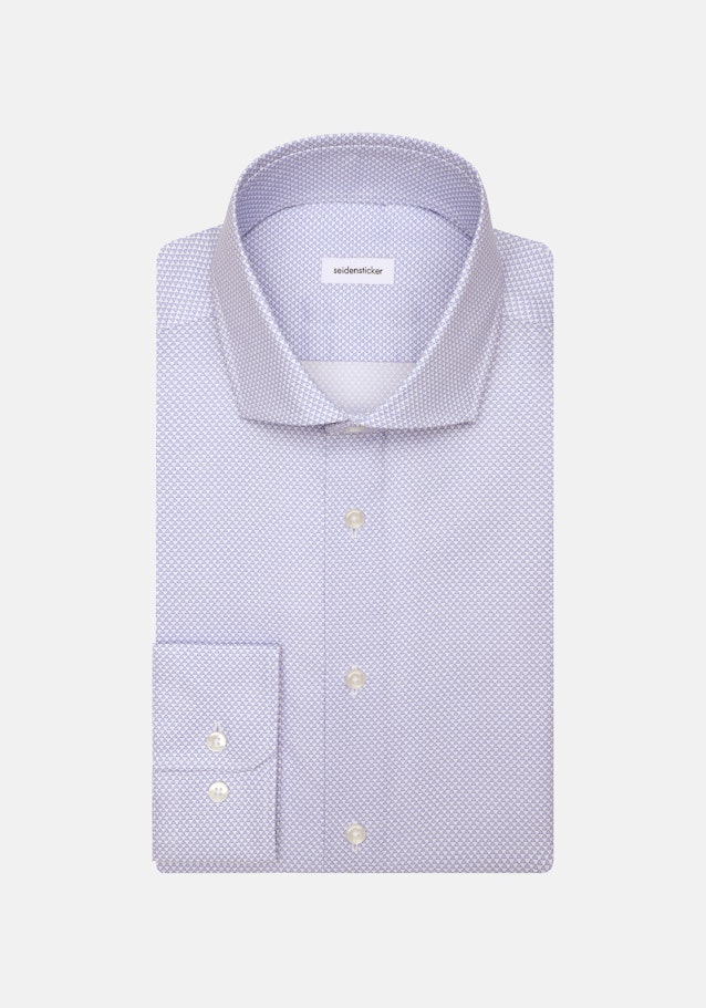 Slim Business Hemd Druck in Mittelblau | Seidensticker Onlineshop