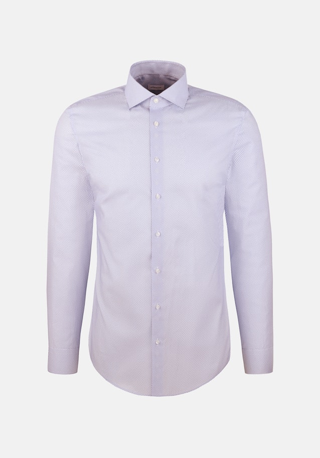 Slim Business Hemd Druck in Mittelblau | Seidensticker Onlineshop