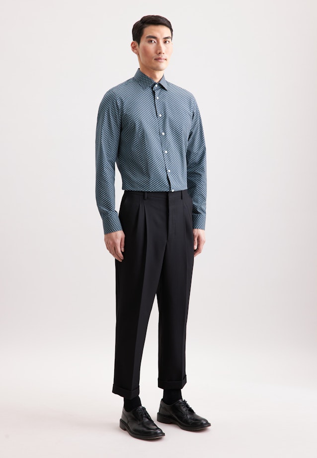 Slim Business Hemd Druck in Grün |  Seidensticker Onlineshop